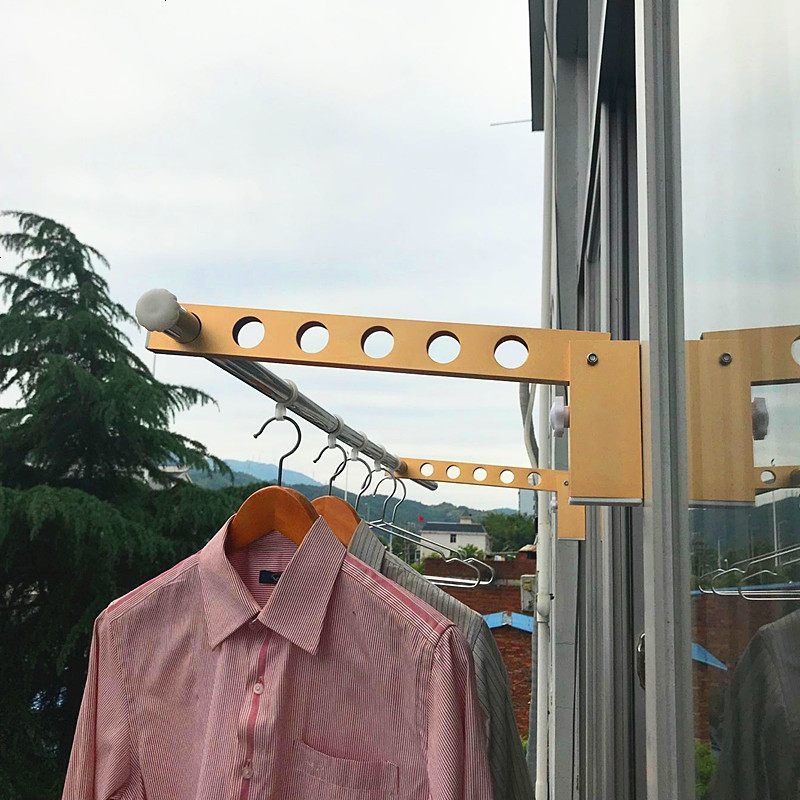 abay窗户晾衣架窗台窗外免打孔晒被子神器阳台外伸缩户外室内晒凉衣杆