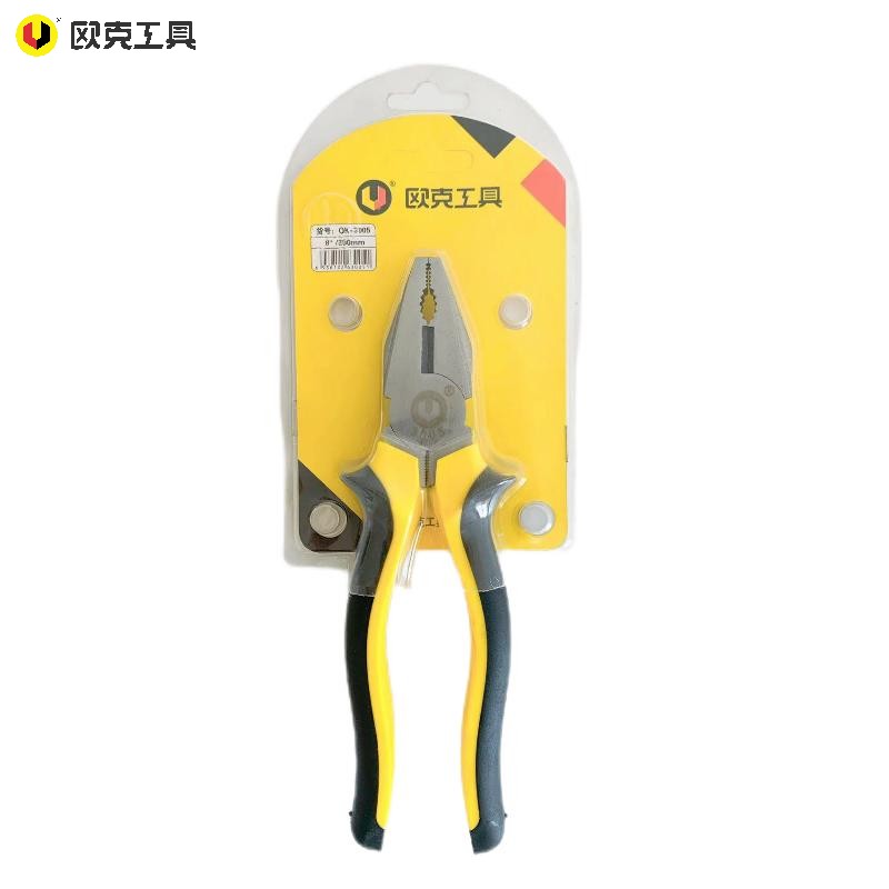 欧克 Ouke8英寸胶柄普抛钢丝钳老虎钳平口钳 8英寸200mm OK-3005高清大图