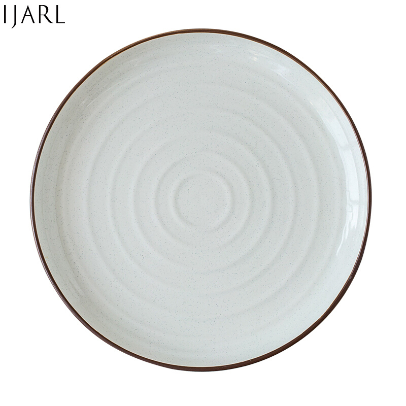 亿嘉IJARL 日式家用陶瓷牛排盘西餐盘圆形水果盘平盘大菜盘西餐盘餐具韦斯顿10英寸白色单只装