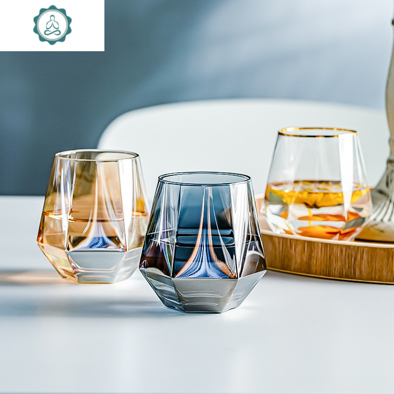玻璃杯家用啤酒杯果汁水杯茶杯简约客厅喝水杯子ins风 封后 [玻璃六棱