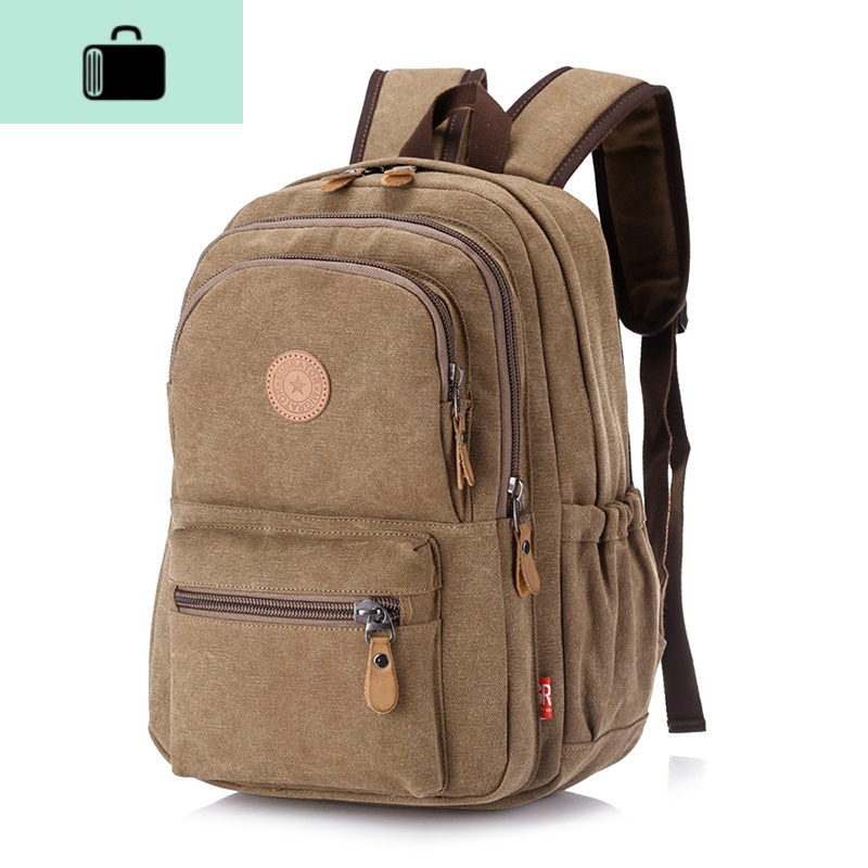 韩版多功能旅行小背包女休闲运动帆布双肩包男女潮复古户外旅游包NEW LAKE 蓝色高清大图