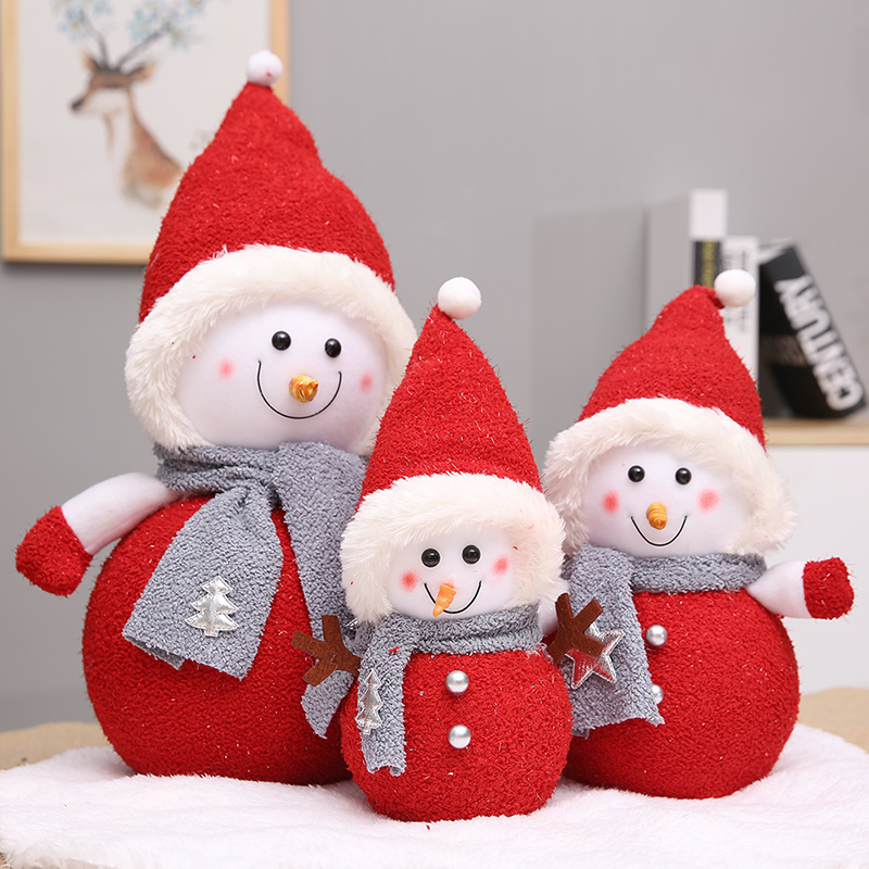 雪人娃娃商场橱窗装饰品圣诞场景布置圣诞节老人公仔堆头摆件北欧风