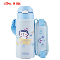 膳魔师儿童保温杯宝宝吸管杯带杯套儿童保温水杯316L不锈钢幼儿园儿童水壶幼儿园吸管水杯400ML TCMI-400FS