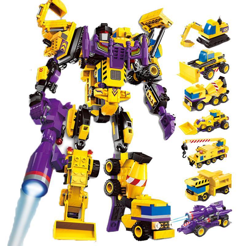 启蒙积木兼容乐高男孩拼装机器人变形8合1体金刚修罗战神儿童玩具