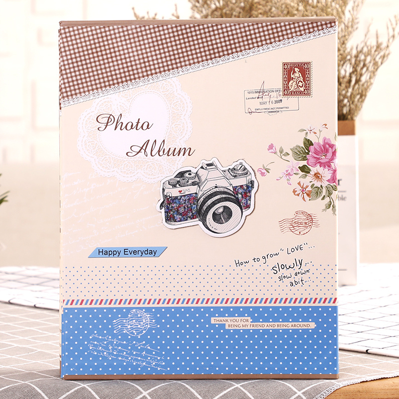 7寸相册影集相册本插页式家庭大容量200张过塑可放七寸照片大本 三维