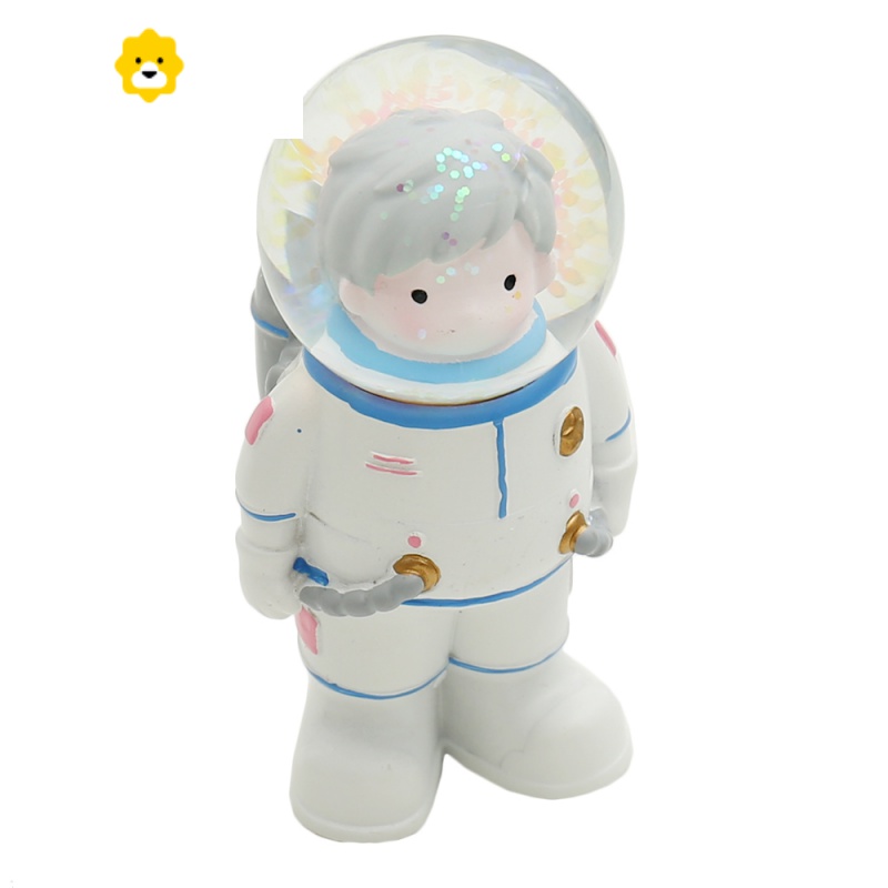 杂啊 星际宇航员树脂桌面摆件创意闪片装饰可爱水晶球女生节礼品 JING PING高清大图