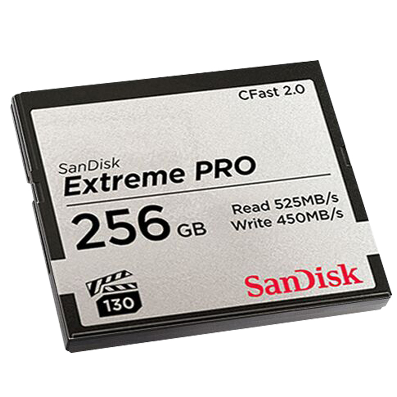 闪迪(SanDisk)256GB CFast 2.0存储卡 VPG-130 4K单反相机内存卡读速525MB/s