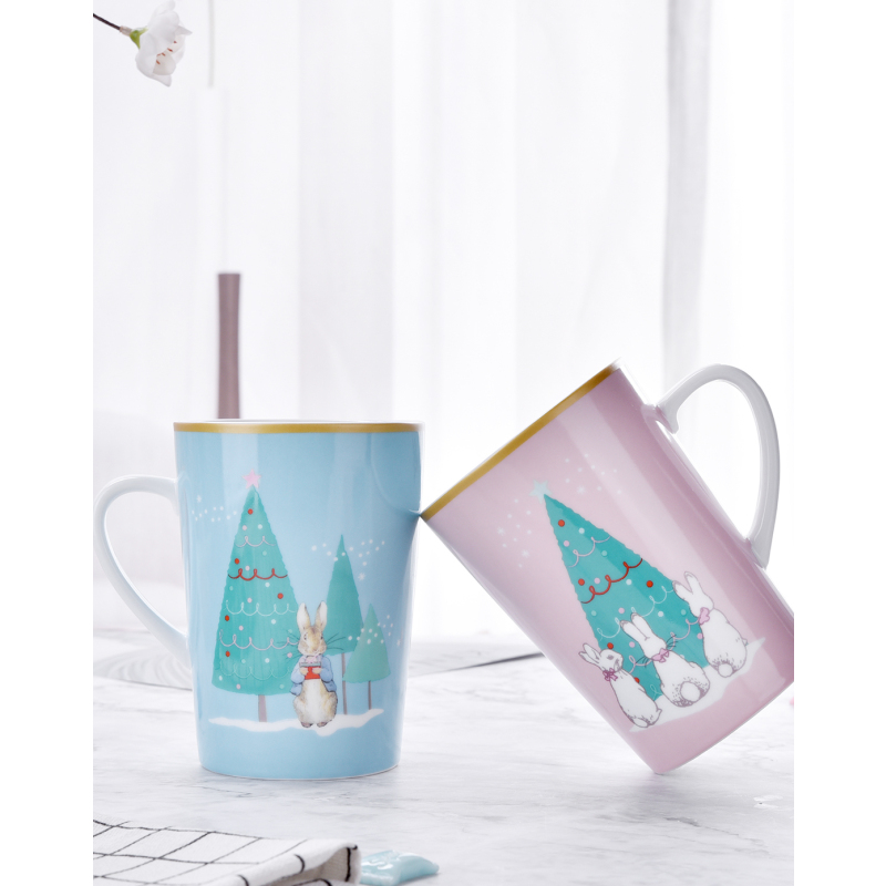 比得兔(Peter Rabbit)圣诞系列情侣陶瓷对杯马克杯早餐杯牛奶杯咖啡杯杯子