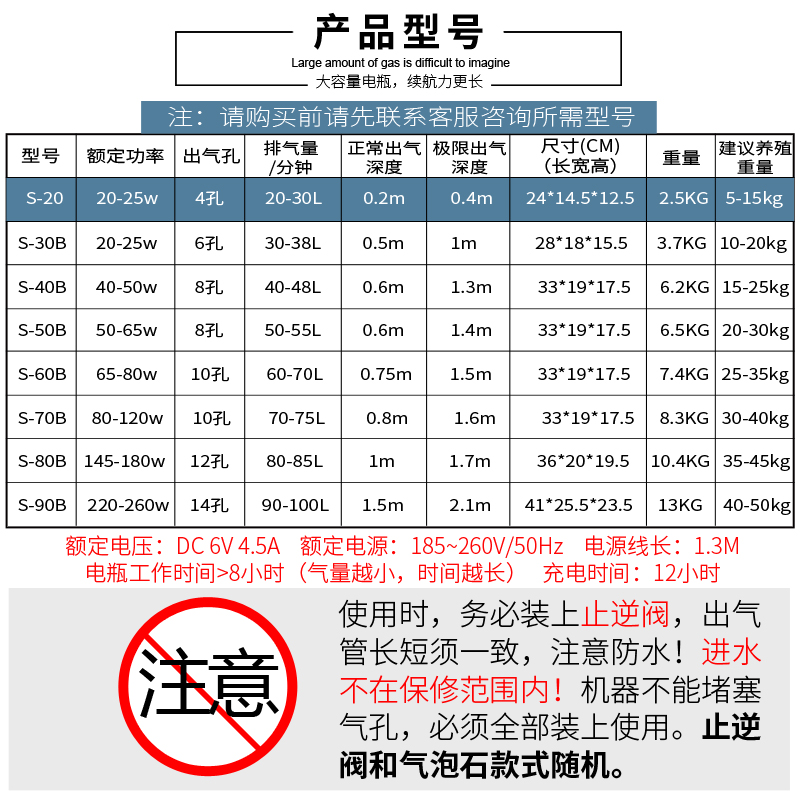 赛尔力霸增氧机大功率养鱼增氧泵卖鱼充电打氧机鱼缸充氧泵氧气泵高清大图