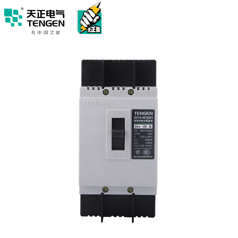 天正电气 DZ15-40 3KA 热磁式 32A 3P 手动 固定式 380V 01040030041 塑壳断路器