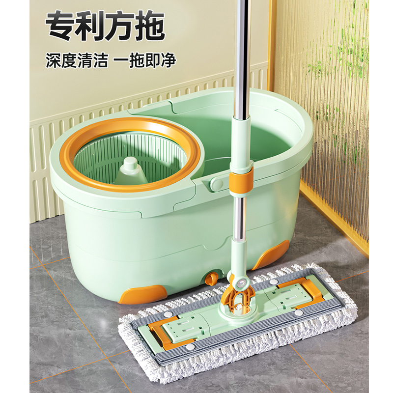 美添乐旋转拖把家用一拖净免手洗自拧水2024新款平板拖把除尘清洁高清大图