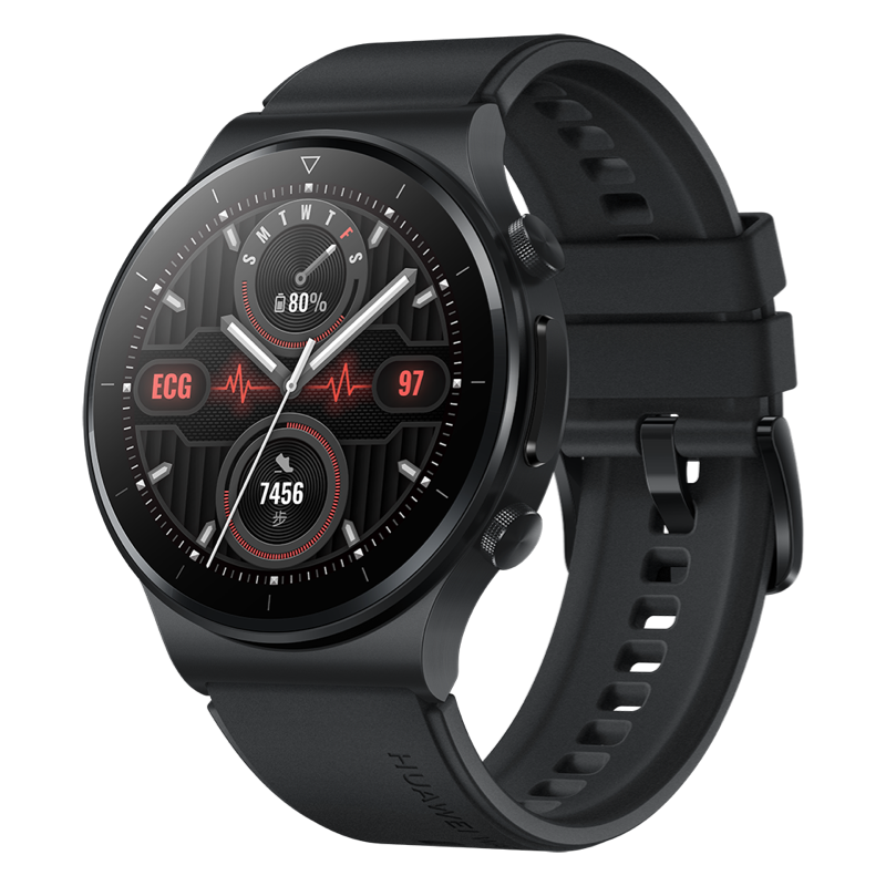 HUAWEI WATCH GT 2 Pro ECG款 曜石黑（46mm）华为智能手表 心电图监测 蓝宝石镜面 钛合金表体