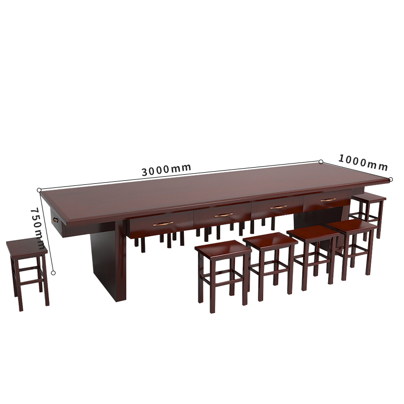 洛诗莲 (RoyceLand) 会议桌配10个方凳3000*1000*750mm