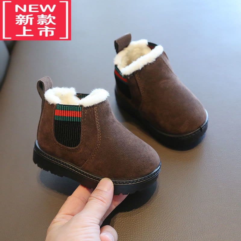 可莉允儿童雪地靴女童2021冬季防水男童雪地鞋宝宝加绒加厚防滑儿童棉靴图片