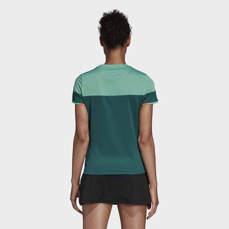 阿迪达斯 (adidas)春夏羽毛球短袖男女款圆领T恤休闲运动短袖针织速干透气情侣款运动短袖 女款绿色短袖CW707