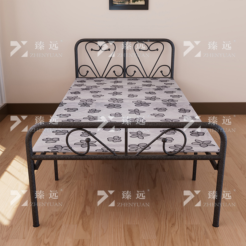 臻远 ZY4052508 钢木床简易折叠床单人床四折 1米银彩