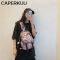 CAPERKUU潮牌斜挎包男士休闲学生单肩斜跨小背包日系大容量胸包女 黑色[款二]