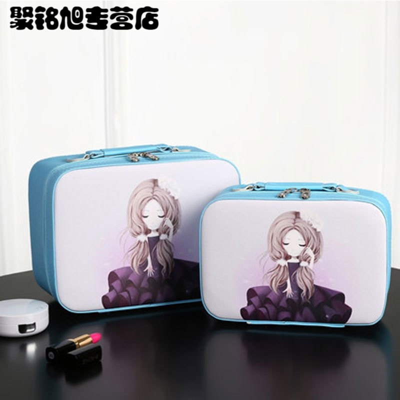 化妆包大容量便携化妆箱手提旅行化妆品收纳盒小号化妆品袋多色多款多功能生活日用收纳用品时尚创意简约收纳盒