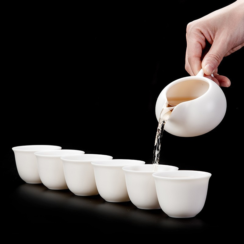 鼎亨中国德化白瓷功夫茶具套装盖碗公道茶杯茶壶西施壶品茗杯陶瓷