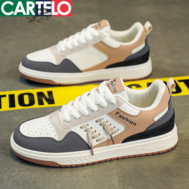 [线下专柜同款]卡帝乐鳄鱼(CARTELO)新款时尚男士板鞋休闲鞋小白鞋男鞋潮鞋
