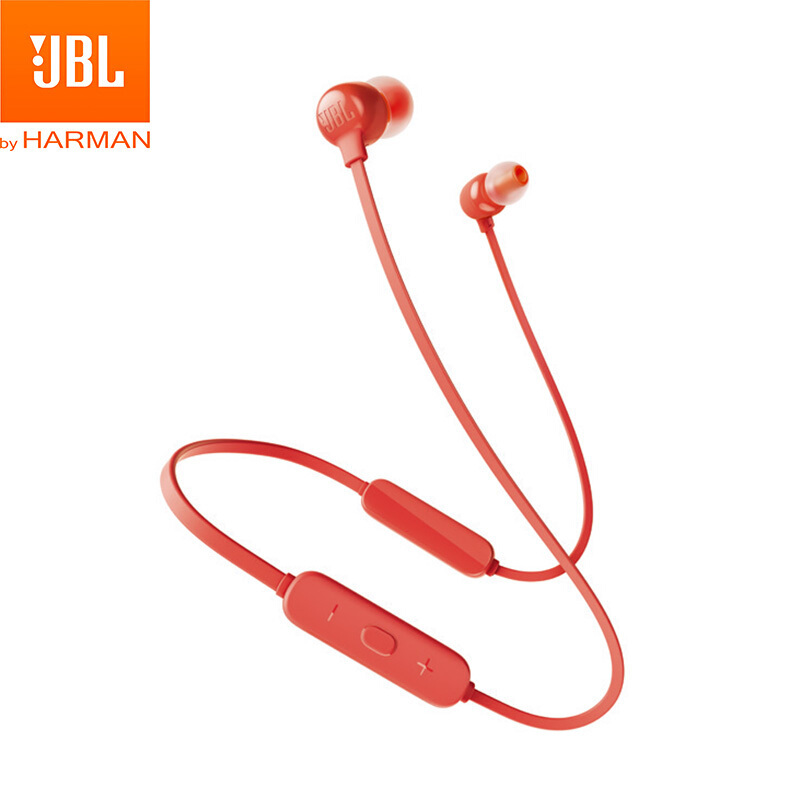 JBL T115BT蓝牙耳机无线半入耳式耳机耳麦通用手机音乐耳塞低音 红色