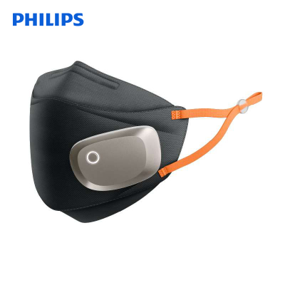 飞利浦(Philips)电动新风口罩轻盈版 防尘防晒防雾霾防花粉轻盈佩戴轻呼吸 带新风模组ACM055/07极光黑