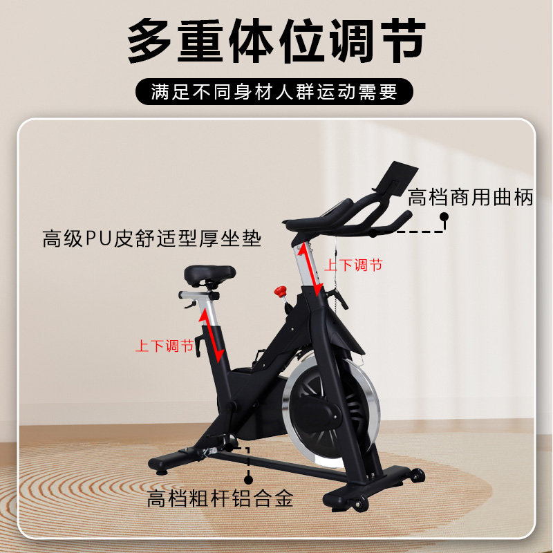 晟渊 家用动感单车健身车家用脚踏车室内运动自行车锻炼健身器材 YP013J高清大图