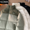 HLCOMAN情侣棉衣冬季加厚羽绒棉服高级感玉米格拼接立领棉袄潮牌男装外套