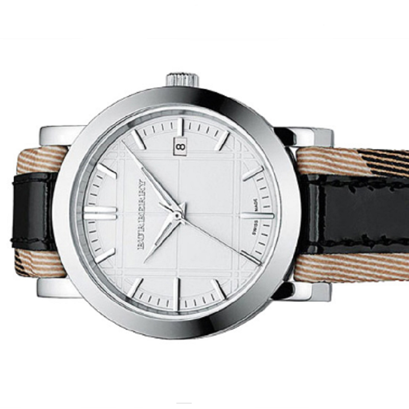 博柏利burberry手表真皮带圆盘石英表情侣男表女表bu1388
