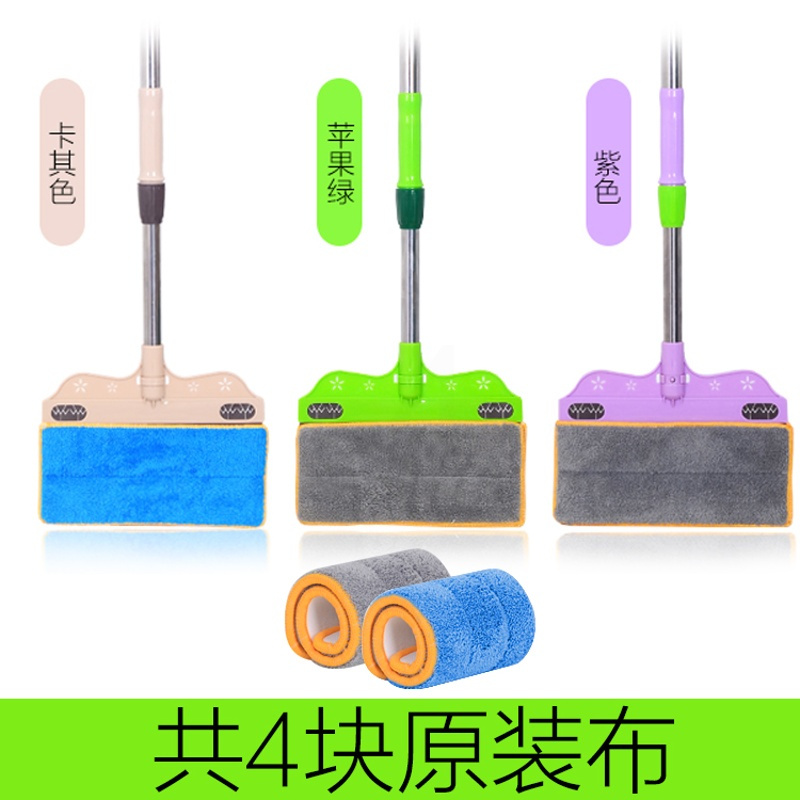 [宝瑞洁赠4块布套装]多功能魔术贴双面拖把擦地擦玻璃擦车 扫地 颜色随机 双面魔术贴共四块布