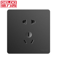 [美学大板]德力西DELIXI官方旗舰店 86型磨砂黑纯平大板USB五孔一开16A电源家用开关插座面板