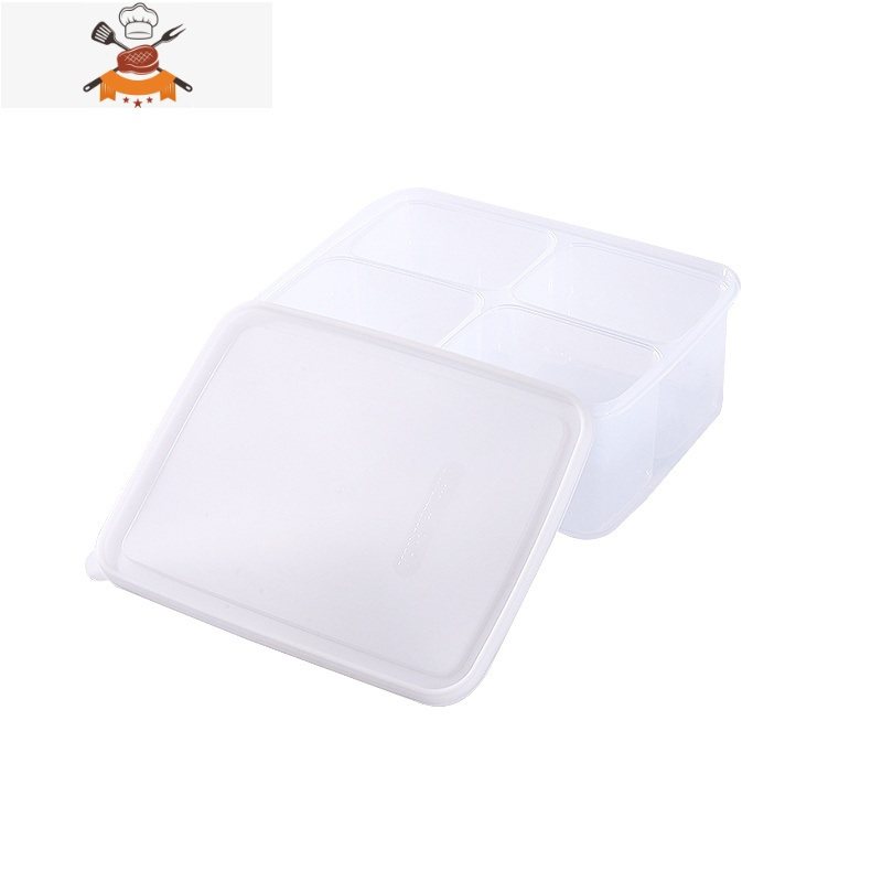 塑料冰箱保鲜盒厨房透明分格带盖水果食品储物盒密封配料收纳盒子 敬平厨房收纳盒