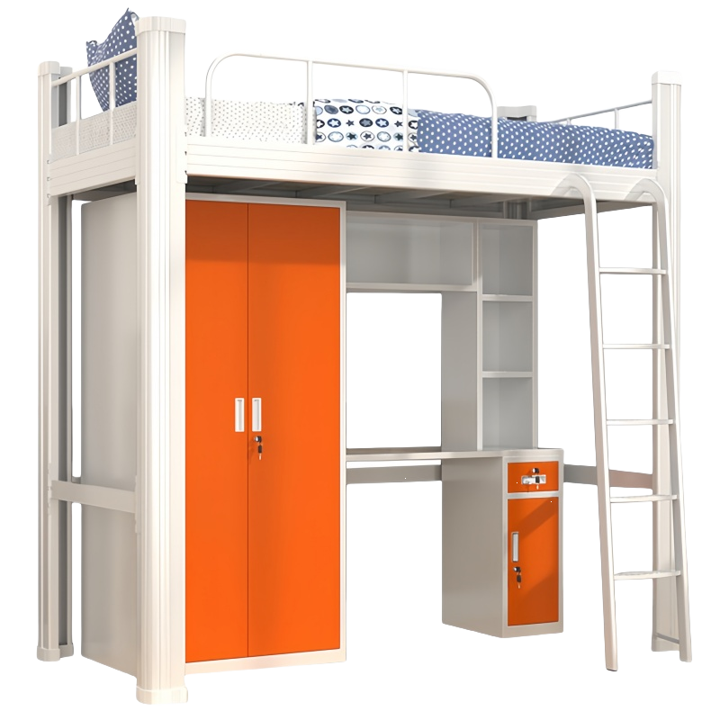 珂洋 上床下桌 0.9米(橘白套色) 套高清大图