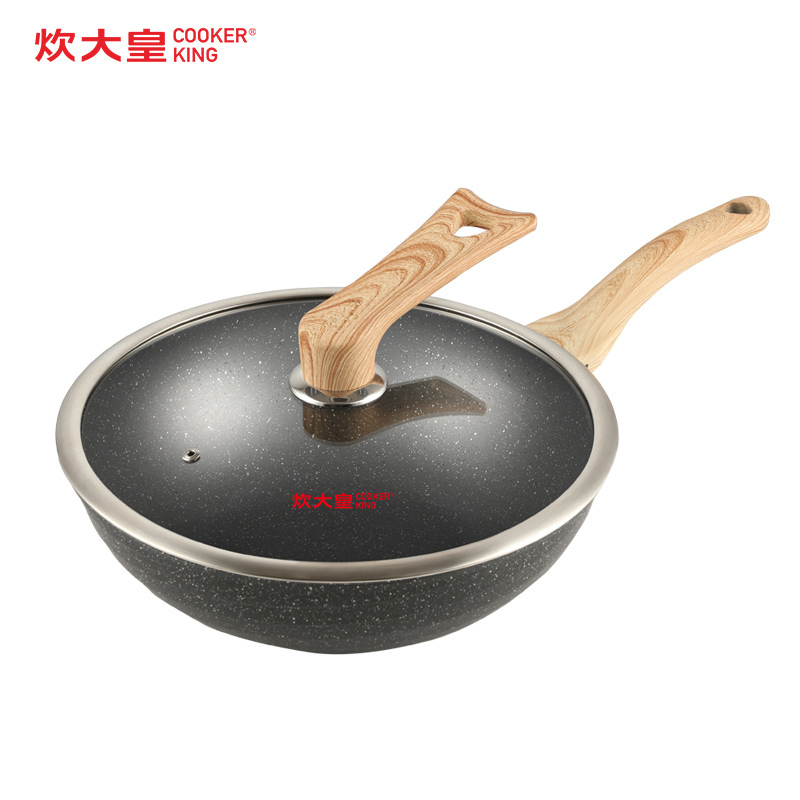炊大皇(COOKER KING)麦饭石炒锅银曜石30CM CG30YY