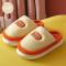 白橙[简约厚底毛绒款] 38-39[适合37-38的脚] 棉拖鞋男士秋冬季居家用保暖厚底毛绒潮流可爱情侣室内防滑拖鞋女