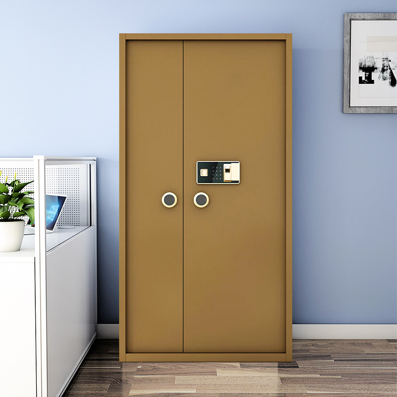 全简家具保险柜大型办公柜密码文件柜资料柜珠宝存放柜加厚保险箱-咖色指纹锁高清大图