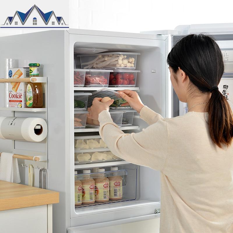 4个装 冰箱收纳盒可沥水厨房塑料分装盒保鲜食物鸡蛋储物水果带盖 三维工匠高清大图