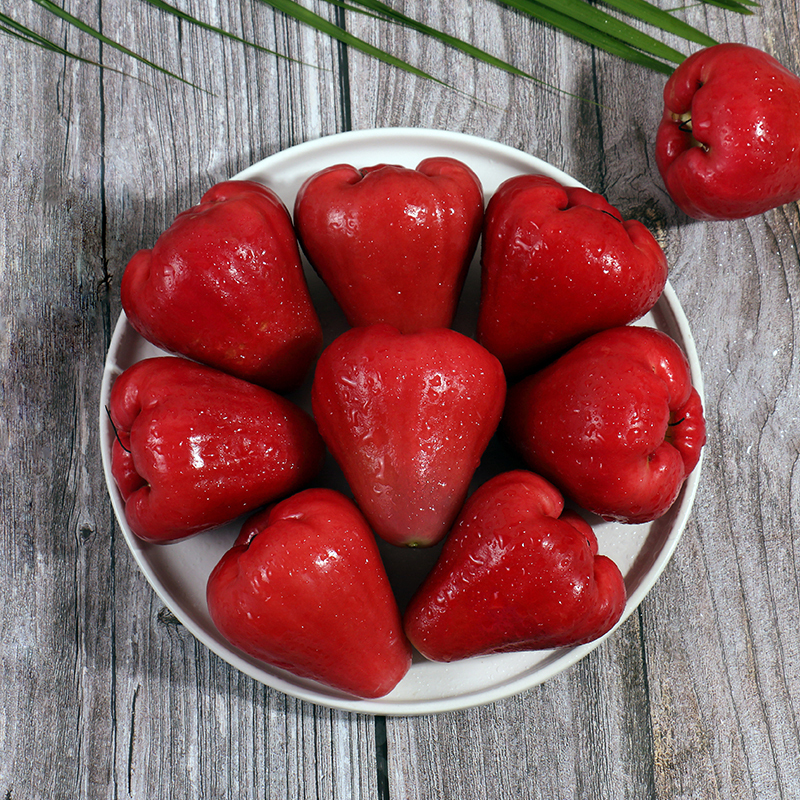 [西沛生鲜]海南红宝石莲雾 中果 净重2.5斤 单果50-65g 当季新鲜水果特大果雾莲黑金刚连雾果整箱高清大图