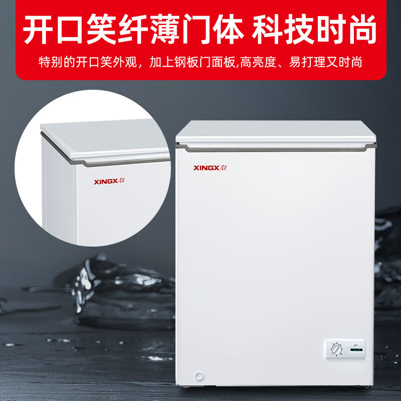 星星(XINGX)BD/BC-200JKE家用商用大容量冷藏冷冻转换单温卧式冰柜厨房商用保鲜设备微霜预涂内胆冰柜