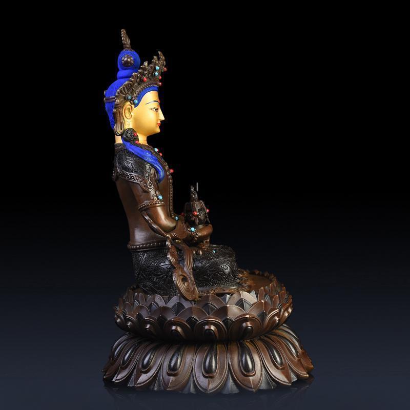 纯铜长寿佛 藏传佛教密宗无量寿佛佛像摆件尼泊尔工艺画脸_397