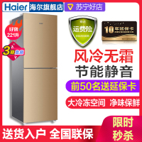 Haier/海尔冰箱221升风冷无霜双门冰箱小型家用两门冰箱净味节能省电冷藏冷冻电冰箱 海尔BCD-221WDPT