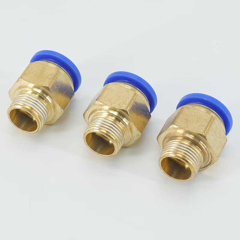 海斯迪克 HKLY-9 PC外螺纹直通接头 气动气管快插头 PC4-01[接4mm管1分外丝]