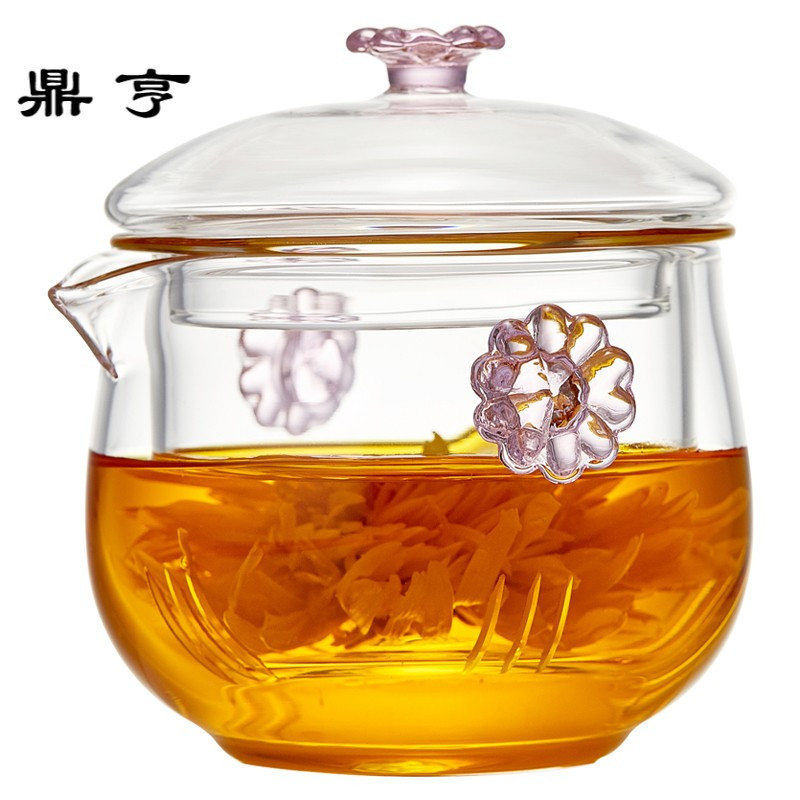 鼎亨玻璃小号茶壶过滤花茶壶加厚耐热抓耳泡茶器快客杯功夫茶具