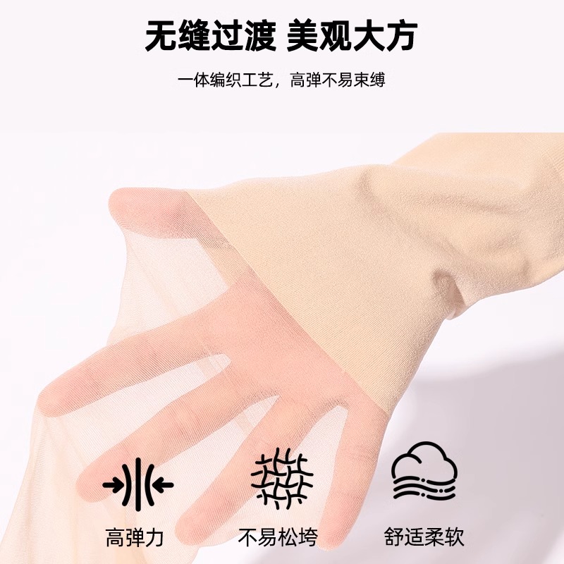浪莎护膝丝袜女防勾丝空调袜套过膝袜半截防滑中筒长筒袜薄款夏调高清大图