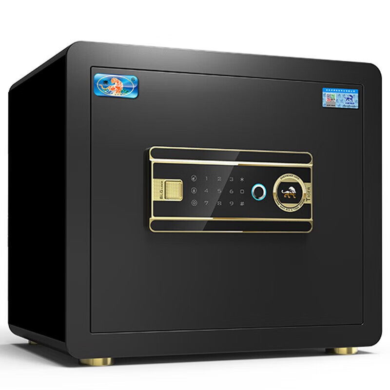 虎牌保险柜家用办公小型指纹密码WiFi保险箱全钢防盗可嵌入衣柜保密保管柜 博瑞系列 35cm 钢琴黑高清大图