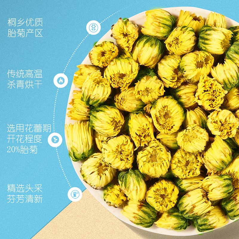 忆江南 胎菊80g节日礼物茶叶花草茶花茶桐乡原产泡水喝养生茶高清大图