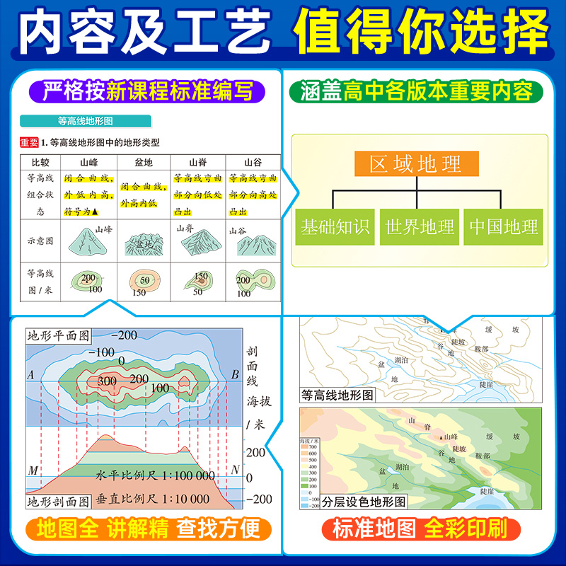 [热卖]区域地理+配套练习册 高中通用 [正版]2025新版高中区域地理基础知识配套练习册pass绿卡图书高一高二高三高