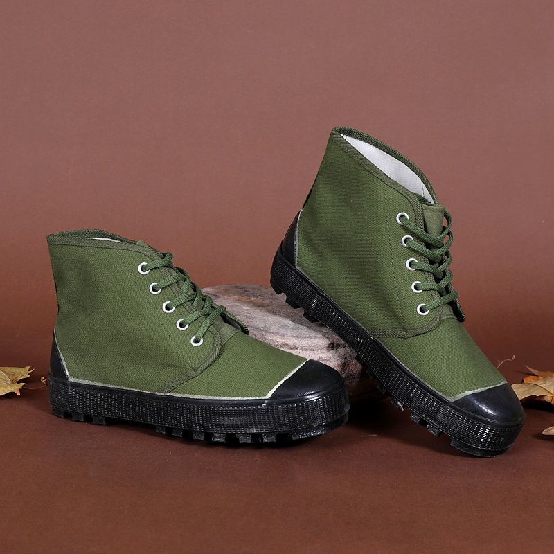 高帮解放鞋男劳保鞋耐磨防滑徒步鞋户外迷彩鞋高腰劳动鞋工地鞋平底高