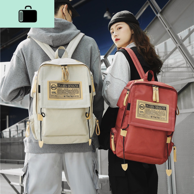 双肩包男潮牌休闲简约书包女韩版高中大学生ins超火百搭日系背包NEW LAKE高清大图