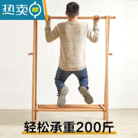 敬平衣帽架实木衣架樱桃木色落地卧室折叠晾衣架家用挂衣架放衣服架子 胡桃色100cm